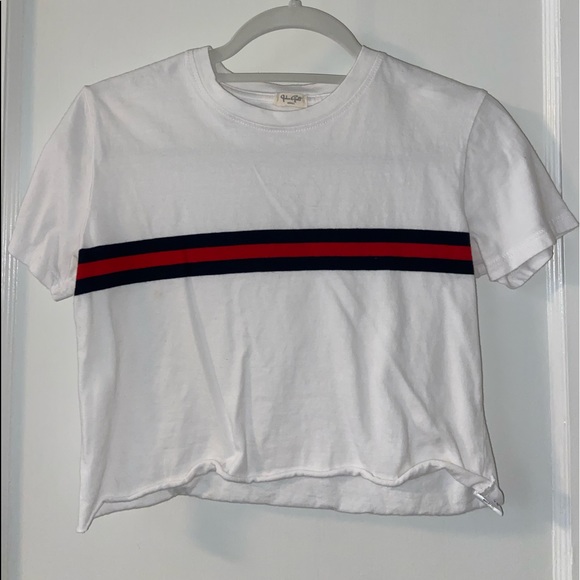 Brandy Melville Tops - John Galt Navy & Red Stripe Crop Top
